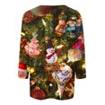 thumbnail image 4 of Cavosen Christmas T Shirts for Women 3/4 Length Sleeves Red Sparkling Xmas Cute Tree Print Blouse Pullover Crew Neck Shirts Funny Tops Festival Vacation Athletic Winter Clothes, 4 of 5