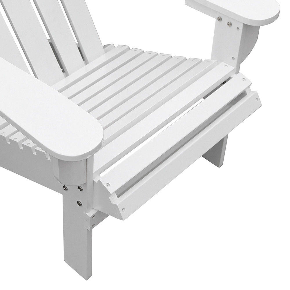 Wood Adirondack Chair Solid Wood Garden Patio Recliner Sling Chair Accent Chaise Lounge Chair Seat for Indoor Outdoor White - image 5 of 7