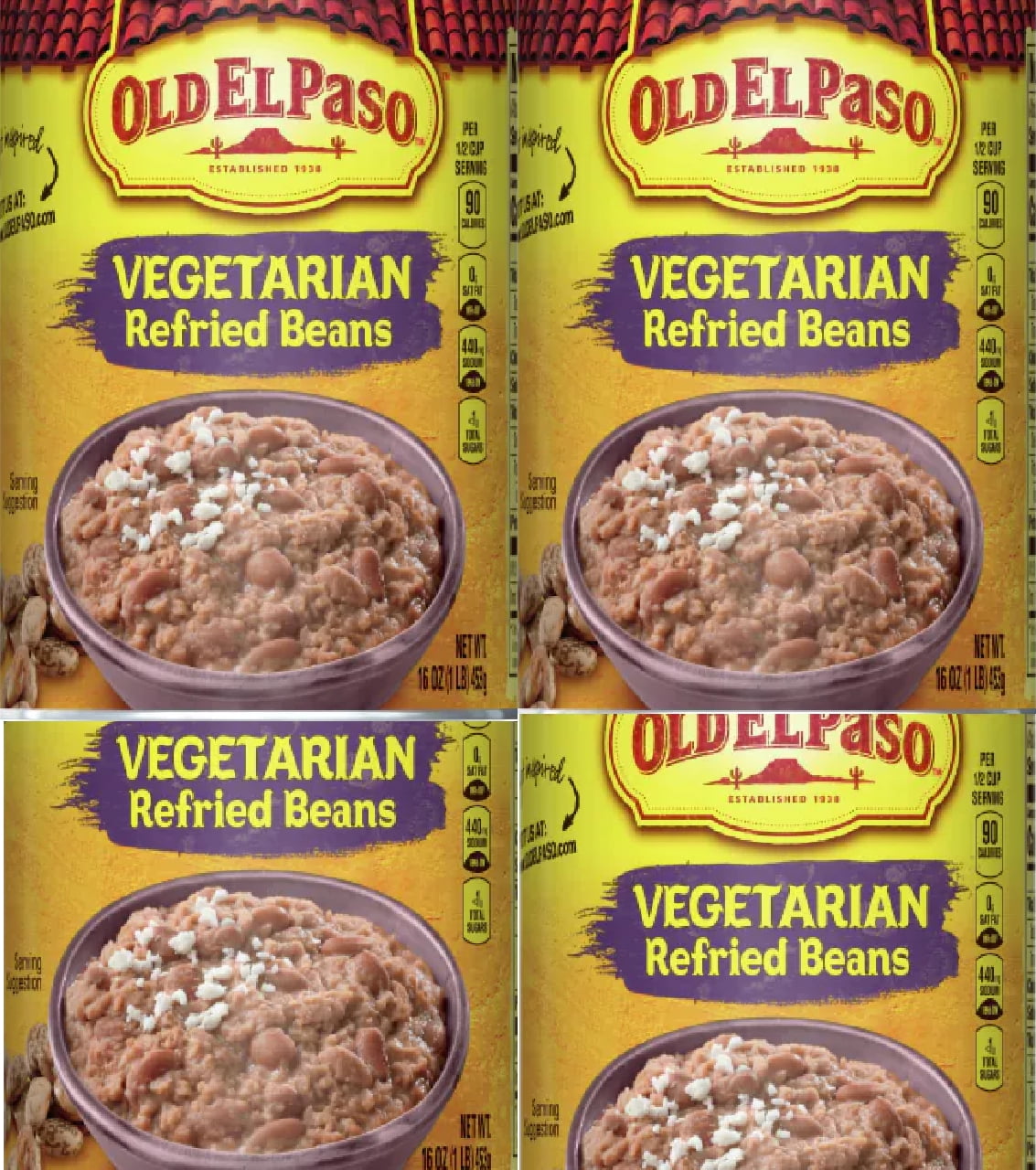 Old El Paso Vegetarian Refried Beans - 16oz pack of 4 - Walmart.com