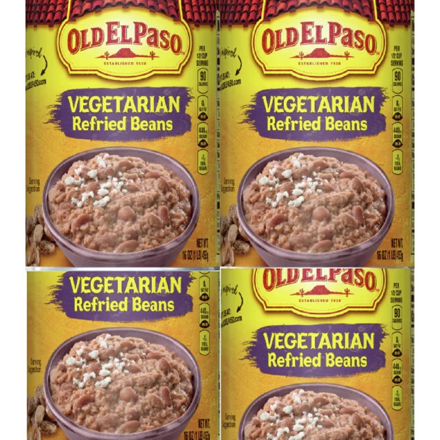 Old El Paso Vegetarian Refried Beans 16oz pack of 4