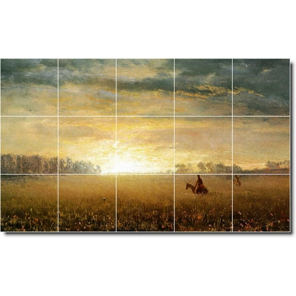 Ceramic Tile Mural-Albert Bierstadt Country Painting 22. 21.25" w x 12.75" h using (15) 4.25 x 4.25 ceramic tiles
