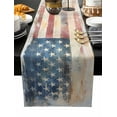 thumbnail image 2 of American Flag Cotton Linen Small Table Runner 13 x 36 inch Rustic Star Stripes USA Flag Retro Non-slip Rectangular Dining Table Decor for Wedding Party Holiday Dinner, 2 of 8