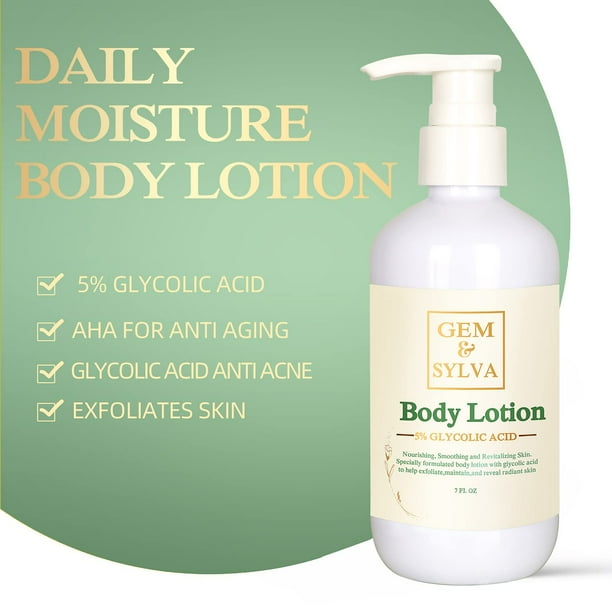 Gem & Sylva Glycolic Acid AHA & BHA AntiAcne Ageless Body Lotion