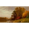 thumbnail image 2 of William Hart 14x10 Black Ornate Wood Framed Double Matted Museum Art Print Titled: A Fall Day (1872), 2 of 5