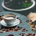 thumbnail image 3 of Ambesonne Tropical Fitted Round Tablecloth, Tiger Butterfly Garden Art, 56"- 60" Diameter, Dark Peach Blue Grey, 3 of 5