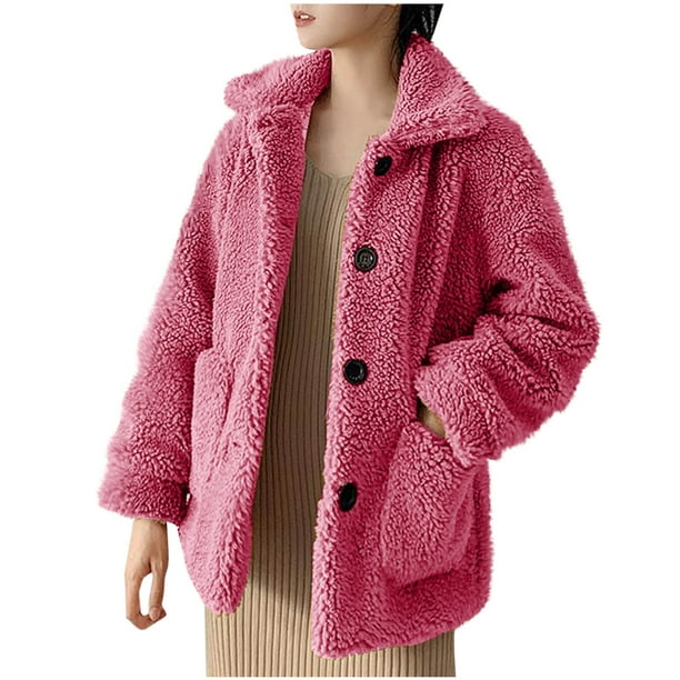 Puntoco Abrigo Informal Sin Capucha De Manga Larga Holgado De Felpa Para Otoño E Invierno Para Mujer