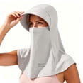 thumbnail image 3 of Gray Sun Hats for Women with Hood-Full UV Protection, Large Brim with Face Mask and Shawl,Multi-Purpose Design for Outdoor Activities,Hiking, Cycling,Travel, 3 of 5