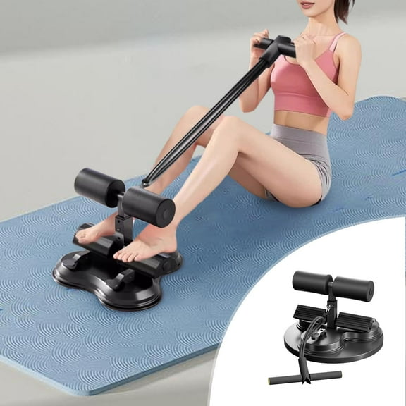 Premium Stainless Steel Sit Up Bar with Sponge Grip, 3 Height Adjustable & Double Suction Cups for Stability, Ergonomic Abdominal Trainer for Hardwood Tile Floors, Home Gym Fitness Equipment