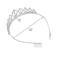thumbnail image 2 of Corona de cumpleaños, suministros para fiestas, tocado, decoraciones dulces, satén suave, diamantes de imitación Plata, 2 of 8