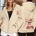 thumbnail image 2 of WILLBEST Sudadera de Mujer Ladies' Christmas Printed Zipper Long Sleeved Pocket Drawstring Casual Hooded Sweatshirt 2091 X-Grande, 2 of 8