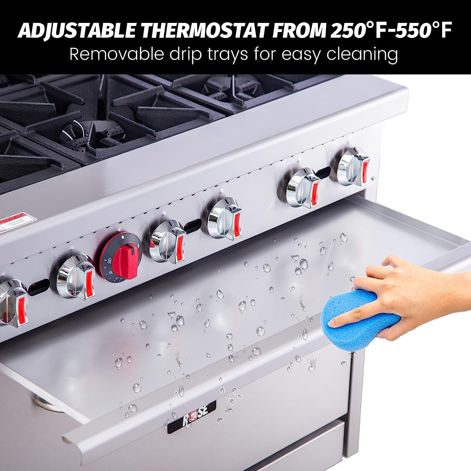 Hakka 36" Gas Range Stove With 6 Powerful Burners For Commercial Kitchens