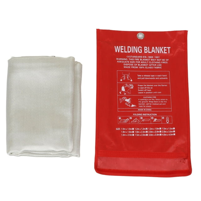High-Temperature Resistant Fire Safety Blanket with Reinforced Handle for Emergency Use in Homes, Kitchens, and Offices - Includes Storage Bag for Easy Portability and Access