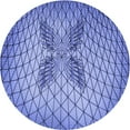 thumbnail image 1 of Ahgly Company Tapis Rond Lavable en Machine Intérieur Transitionnel Bleu Denim, 6 Pieds Rond, 1 of 7