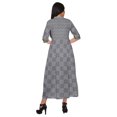 thumbnail image 4 of Moomaya Printed Roll Up Sleeve Long Kurti Front Slit Tunic Dress For Women, 4 of 5
