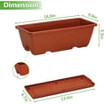 thumbnail image 7 of Railing Planter Boxes for Plants, 2 Pack Deck Hanging Planters for Railings, Over Railing Planter Box, 16.9 Inch Balcony Planters Railing Hanging with Metal Brackets, Red$$Garden &, 7 of 7