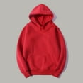 thumbnail image 4 of VSSSJ Mens Hoodies Relaxed Fit Solid Color Casual Hooded Sweatshirts Long Sleeve Drawstring Comfy Basic Versatile Pullover with Pocket Red L, 4 of 6