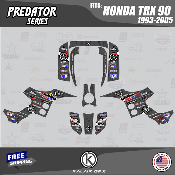 Kalair GFX Graphics Kit for Honda ATV TRX 90 (1993-2005) Predator Series