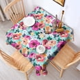thumbnail image 2 of Pioneer Flower Floral Print Pattern Square Tablecloth,Waterproof Square Table Cover,Wipeable Spillproof Washable Table Cover for Home Kitchen Party Decor 60"x60"(152x152cm), 2 of 6