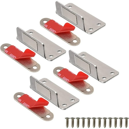 Cabinet Magnets Adhesive Strong Magnetic Door Catch Stainless Steel Kitchen Magnetic Latch Used to Close Cupboard Cabinet Closet Door Drawer(Silver 4Pack)
