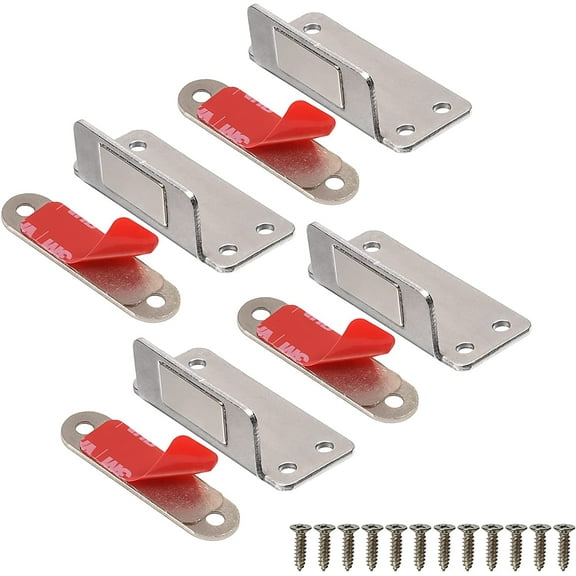 Cabinet Magnets Adhesive Strong Magnetic Door Catch Stainless Steel Kitchen Magnetic Latch Used to Close Cupboard Cabinet Closet Door Drawer(Silver 4Pack)