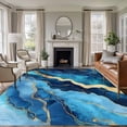 thumbnail image 2 of Abstract Art Large Area Rugs 6x9 ft Water Ripple Blue Gradient Marbling Washable Rug Non Slip Indoor Carpet Absorbent Floor Mat for Living Room Bedroom Dining Room, 2 of 9