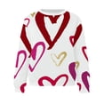 thumbnail image 4 of VALMASS Chandails en Molleton de la Saint-Valentin pour Femmes Manches Longues Col Rond Décontracté Mode Ample Blouses (TG, Blanc-H), 4 of 4