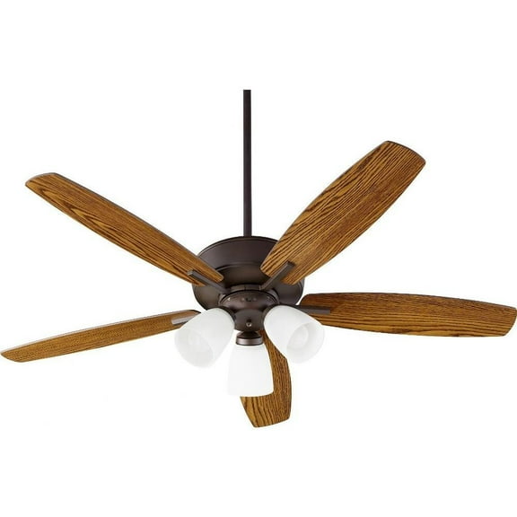 Carlile Way 5 Blade Ceiling Fan in Bailey Street Home Home Collection Style 52 inches Wide By 16.75 inches High-Oiled Bronze Finish-Dark Oak Blade