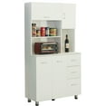 thumbnail image 1 of Kitchen Pantry Storage Cabinet with Doors and Shelves, White, 1 of 6