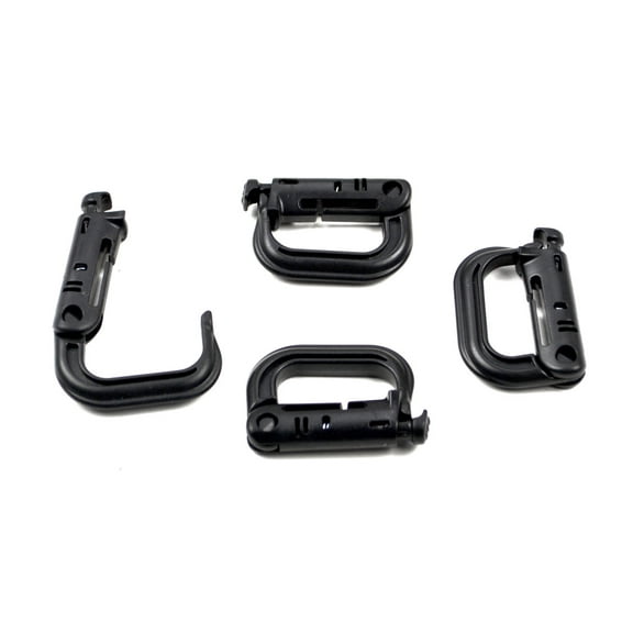 Sniper Grimloc Locking D-Ring for Attaching to Molle Cross Draw Vest Systems and Equipment 4-Pk (Black)