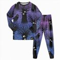 thumbnail image 6 of Zuwimk Halloween Girls' Tight Fit Long Sleeve Top and Pants Pajama Set, 2-Piece Outfit(A157-Dark Purple), 6 of 9