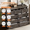 thumbnail image 6 of 9-Drawer Dresser for Bedroom, 47" Wide Dressers Wood Vintage Chest of Drawers with Natural Texture and Vintage Gold Floral Handles, Farmhouse Storage Organizer for Living Room, Hallway Entryway, 6 of 8