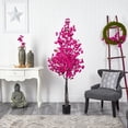 thumbnail image 3 of Nearly Natural 72" Bougainvillea Artificial Tree in Pink/Black, 3 of 4