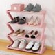 thumbnail image 2 of Rack de zapatos de 4 capas en forma de Z rosa, ensamblaje fácil, solución de almacenamiento para el dormitorio, 2 of 6