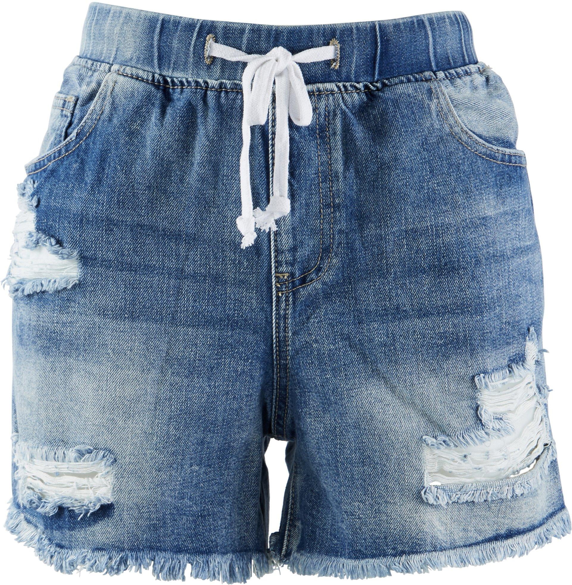 YMI Juniors Frayed Hem Jogger Denim 
