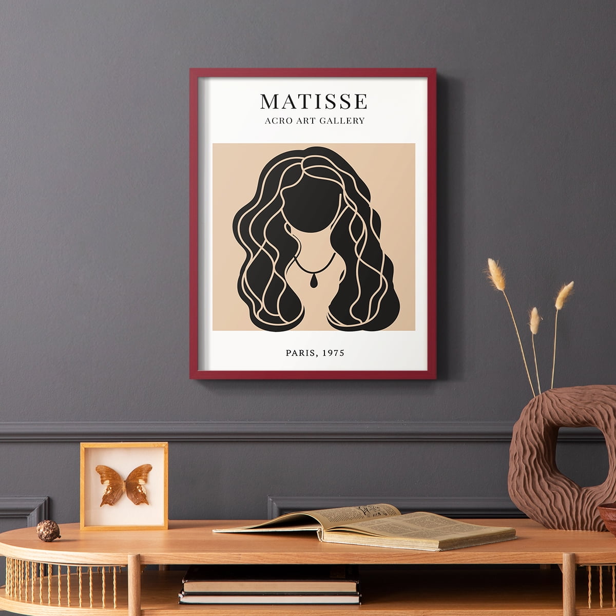 Matisse CXIX Framed Print in Red Solid Wood 11 x 14 Framed Print