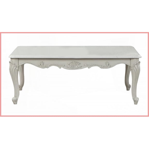 Traditional Wood Living Room Coffee Table – Sleek Gray Finish, No Assembly Required