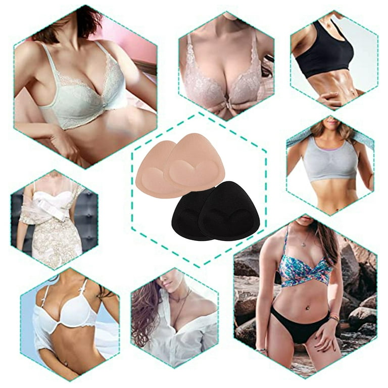 2 Pairs Silicone Bra Inserts Self-Adhesive Bra Pads Inserts Removable  Sticky Breast Enhancer Pads Breast Lifter For WomenC