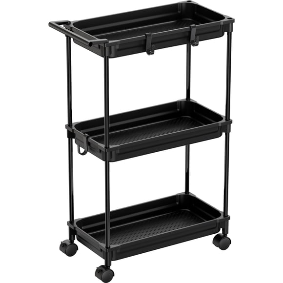 Carrito de almacenamiento con ruedas SIMPLE HOUSEWARE Standard de 3 niveles, negro