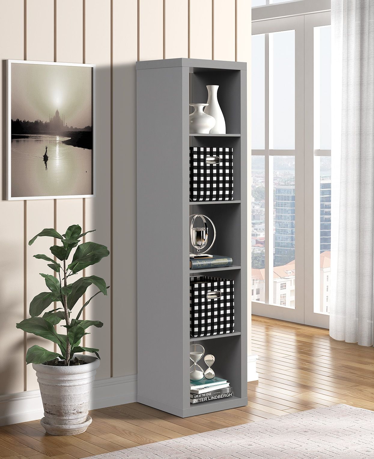 Better Homes & Gardens 5 Cube Storage Organizer Gray Finish