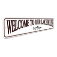 thumbnail image 3 of Welcome to Lake House Novelty Sign, Metal Wall Decor - 4x18 inches, 3 of 4