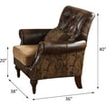 thumbnail image 5 of ACME Dreena Rolled Arm Upholstered Chair with 1 Pillow in Brown Faux Leather, 5 of 9