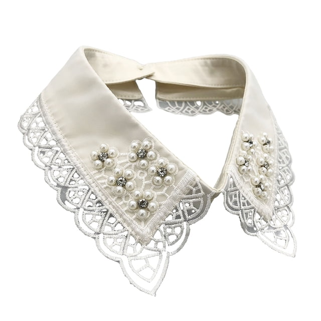 Toystoory El accesorio de cuello estilo vintage de poliéster agrega elegancia a cualquier estilo de camisa con facilidad. Cuello falso de camisa Tela de costura y artesanía
