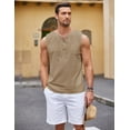 thumbnail image 3 of COOFANDY Men's Cotton Linen Tank Top Shirts Casual Sleeveless Lace Up Beach Hippie Tops Bohemian Renaissance Pirate Tunic, 3 of 10