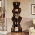 thumbnail image 3 of Tribesigns 5-Tier Corner Shelf, Freestanding Display/Storage Rack, Rustic Brown & Black, 3 of 8