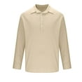 thumbnail image 7 of UVEASISHA Cotton Linen Polos Shirt for Men Long Sleeve Breathable Comfy Beach Poloss Solid Casual Golf Shirts Beige XL, 7 of 7
