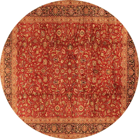 Ahgly Company Indoor Round Persian Orange Traditional Area Rugs, 3' Round