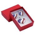 thumbnail image 2 of cocojewelry 4th of July USA American Flag heart Pendant Necklace Stud Earrings Set, 2 of 4