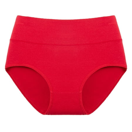 SnnmBlm Tummy Control Shapewear Panties for Women-High Waisted Body Shaper Underwear Seamless Shapewear Panty Girdle Red 2XL