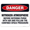 thumbnail image 1 of Danger Nitrogen Atmosphere Before Entering Purge With Air Sign, OSHA Danger Sign, 24x30 Aluminum, 1 of 1
