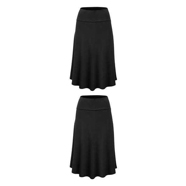 Qarigey Hermosa negra plisada - Ajuste cómodo negra midi Faldas Sexy Diseño favorecedor negro XXL negro XXL 2Conjunto